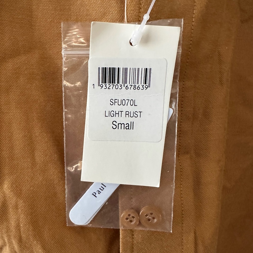 NWT Paul Fredrick Light Rust Cotton Button Down Classic Fit, Size Small - Picture 10 of 13